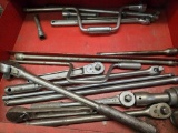 Lot of Metal Hand Tools including Ratchet Handles and Accessories