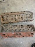 Pair of Vintage Engine Cylinder Heads for Restoration or Parts