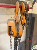 Harrington Peerless Chain Hoist with Hooks and Chains,