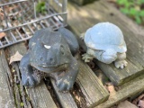 Concrete Frog and Composite Turtle Yard Decor