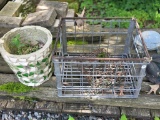 3 Pc. Lot with : Metal Wire Baskets and Mosaic Planter