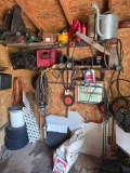 Wall Lot of Miscellaneous Tools and Hardware