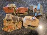 Set of 5 David Winter Hand-Painted Houses