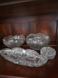 4 Pressed Glass Decorative Bowls and Dishes