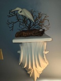 3 Items Including John Perry Sculpture and Decorative Shelf,