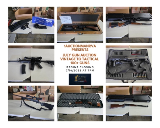 July Gun Auction – Vintage to Tactical - 100+ Guns