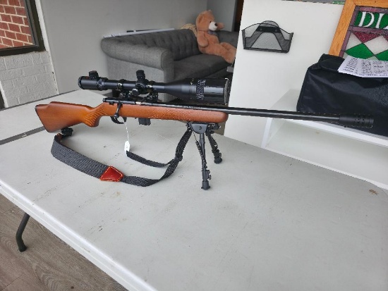 The Marlin Model 917V Cal. 17Hmr Rem. With wooden Stock, SN#94607026, Comes with a Tasco Scope.