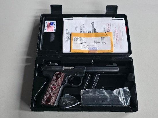 Ruger Mark III 22 LR Pistol model 10140 SN#275-18789, comes with paperwork/hand book, hard carrying