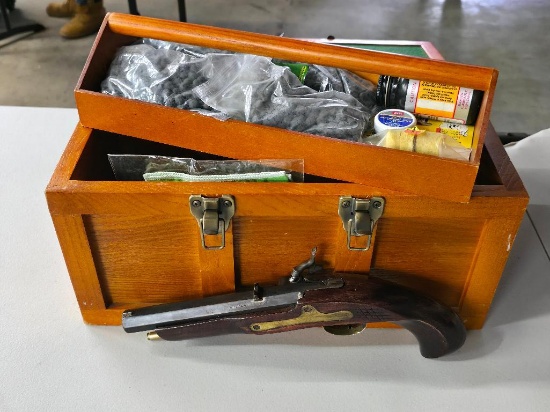 Spanish Jukar .50 caliber Black Powder Flintlock Pistol, SN#99549, Comes with Whole kit in a Wooden