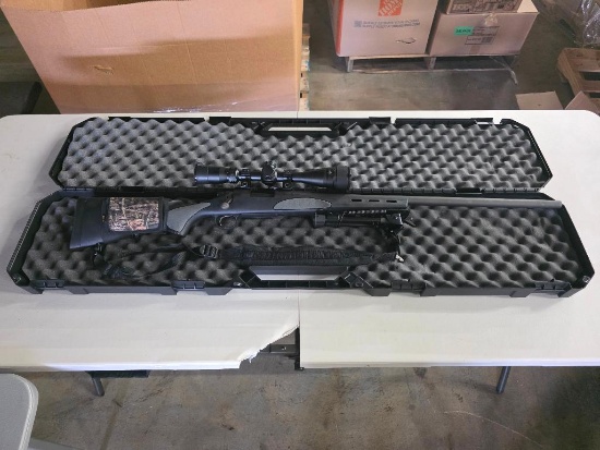 Remington Model 700 308 Win. Rifle, has bipod, and scope with sling, comes with hard carrying case,