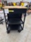 Open Box Black Utility Cart with Wooden Top and Casters, Our Price $279.99
