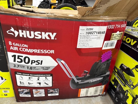 Open Box Husky 8-Gallon 150 PSI Air Compressor Our Price $99.99