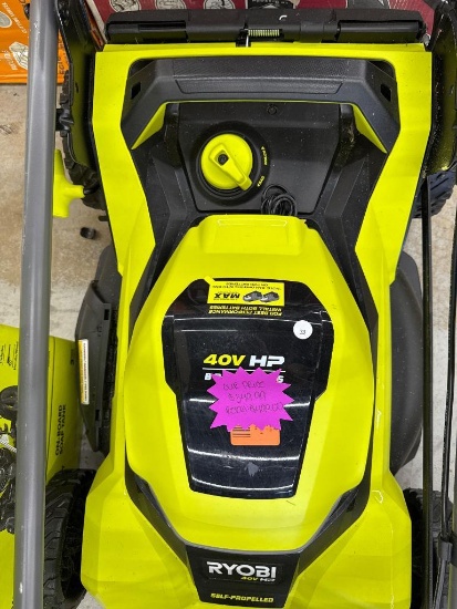 Ryobi 40V HP 21-Inch Self-Propelled Lawn Mower (Open Box), Missing Batteries, Our Price $349.99
