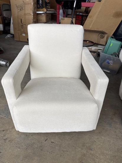 Open Box Safavieh Couture Taylor Modern Velvet Accent Chair in Ivory