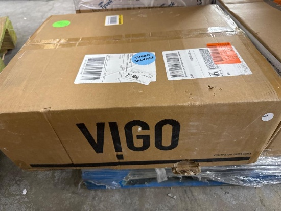 Open Box Vigo Starr Matte Stone 17 in. L x 13 in. W x 5 in. H Rectangular Vessel Bathroom Sink