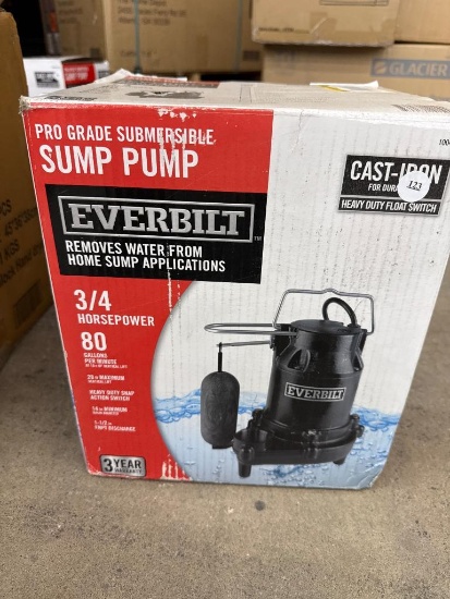 Everbilt Pro Grade Submersible Sump Pump, 3/4 HP, Open Box