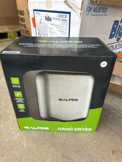 Alpine Stainless Steel Hand Dryer in Open Box