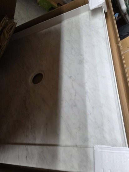 Open Box 36 in. x 36 in. Shower Pan with Marble Finish