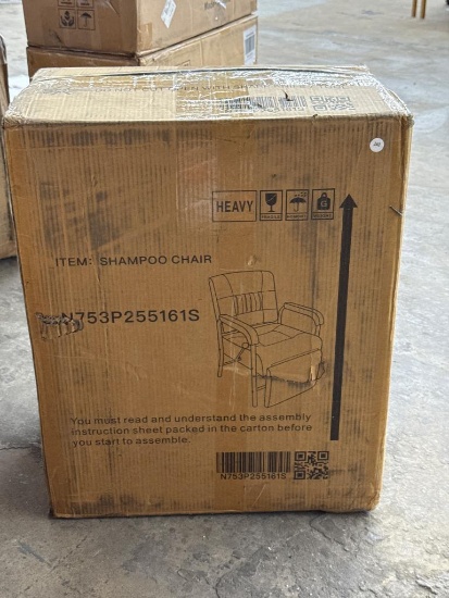 ZNTS Shampoo Chair With Footrest, Reclining Salon Chair, Open Box