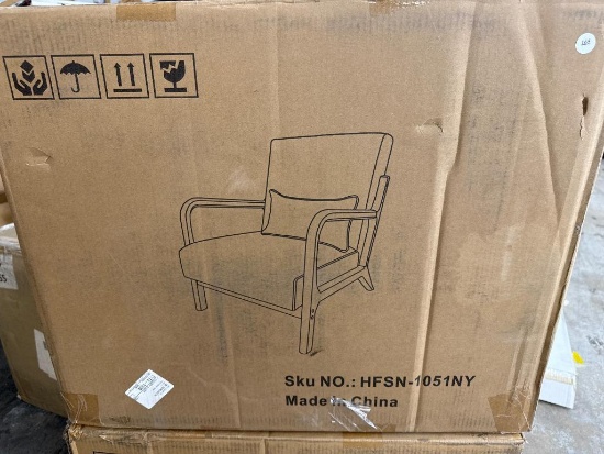 CAVINAS Linen Accent Chair with High Backrest, SKU HFSN-1051NY