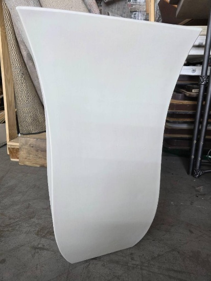 Open Box White Sculptural Plastic Planter