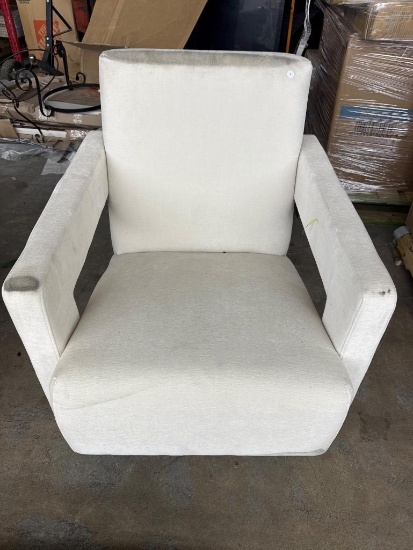Safavieh Couture Taylor Modern Velvet Accent Chair in Ivory (Open Box)