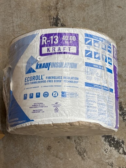 Open Box Knauf Insulation EcoRoll R-13 Kraft Fiberglass Roll (40 sq. ft.)