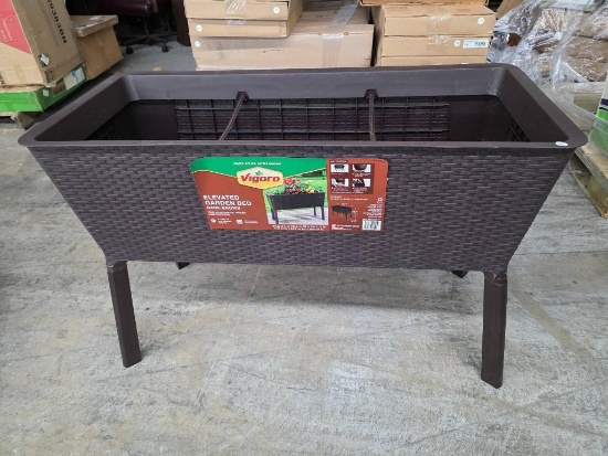 Open Box Vigoro Elevated Garden Bed in Dark Brown