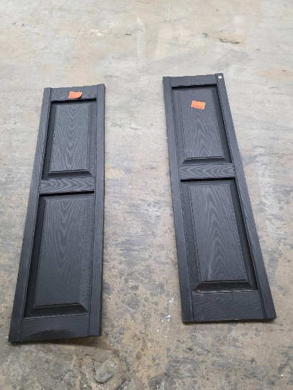 Open Box 1555 Black Raised Panel Pair of Shutters