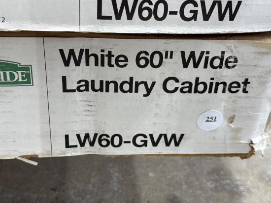 Open Box White 60-Inch Wide Laundry Cabinet by Mills Pride