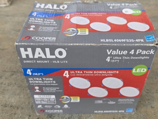 Open Box Halo LED 4-Inch Ultra Thin Downlights Value 4-Pack