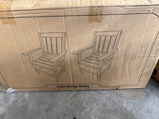 Open Box Patio Dining Chairs in Gray, Set of 2