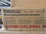 Royal Gourmet 30-Inch Barrel Charcoal Grill in Black with Front Basket (Open Box)