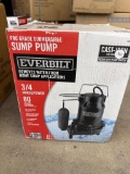 Everbilt Pro Grade Submersible Sump Pump, 3/4 HP, Open Box