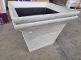 White Planters with Woven-Look Detailing, Open Box