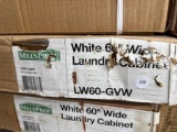 Open Box White 60-Inch Wide Mills Pride Laundry Cabinet (LW60-GVW)