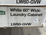 Open Box White 60-Inch Wide Laundry Cabinet by Mills Pride
