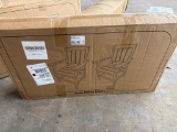 Open Box Gray Patio Dining Chairs in Original Packaging