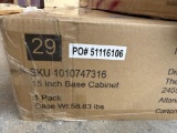 Hampton Bay Avondale 15 in. W x 24 in. D x 34.5 in. H Plywood Shaker Base Kitchen Cabinet in Ink