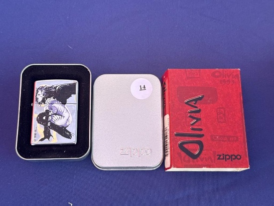 Zippo Lighter with Olivia Design and Original Packaging
