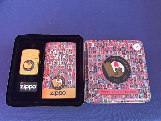 Zippo 70th Anniversary Lighter Set with Case and Booklet
