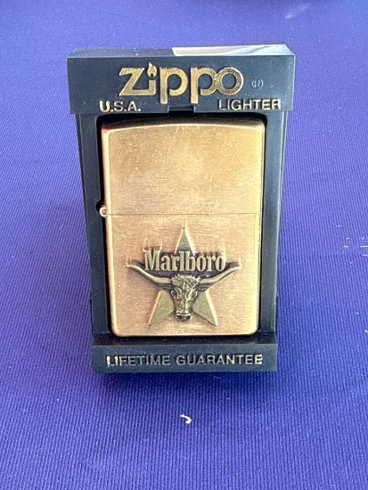 Zippo Marlboro Brass Lighter with Original Packaging