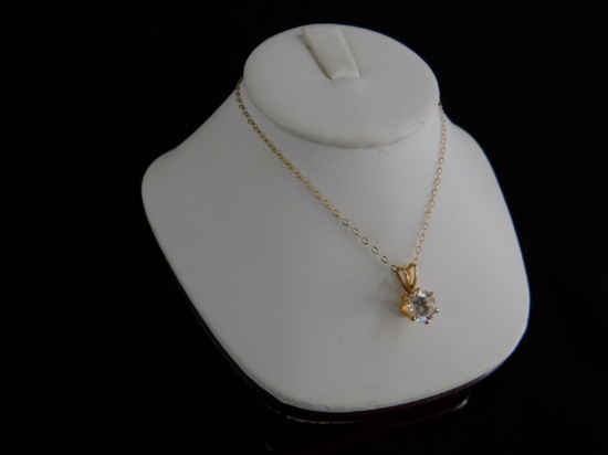 14k Gold Pendant W/cz