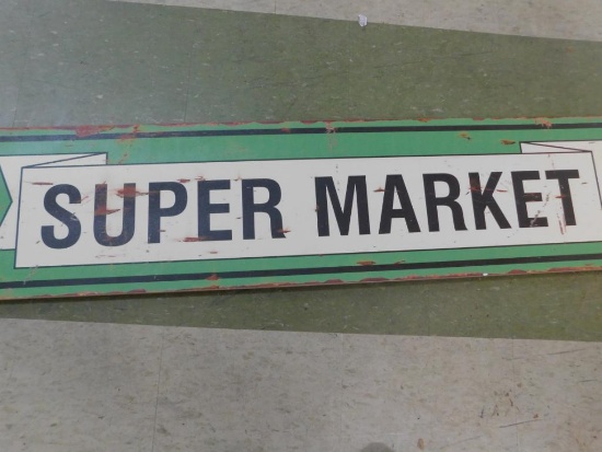 "Super Market" - Wood Repro Sign