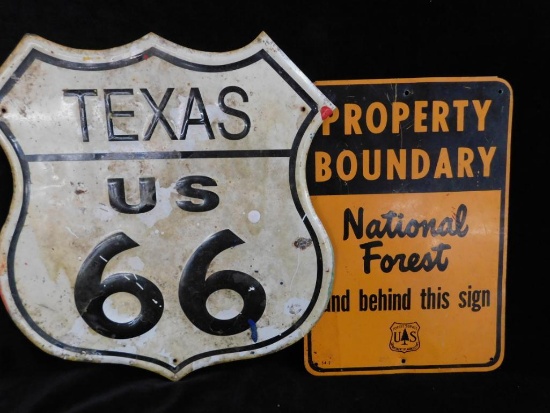 "Texas 66" & National Forest Sign - Metal