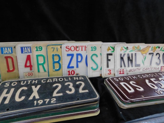 36 Vintage Mostley South Carolina License Plates