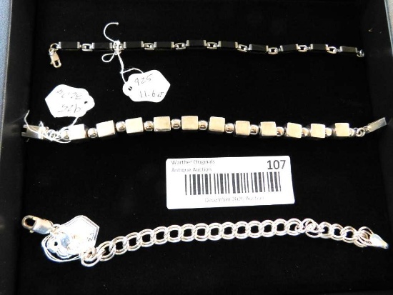 Group of 3 Sterling Bracelets