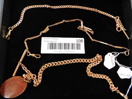 Group of 3 Turn of the Century Pocket Watch Chains