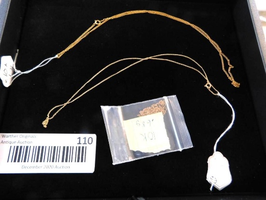 Group of 10K Gold 2 Chains and Scrap 2.96 gr