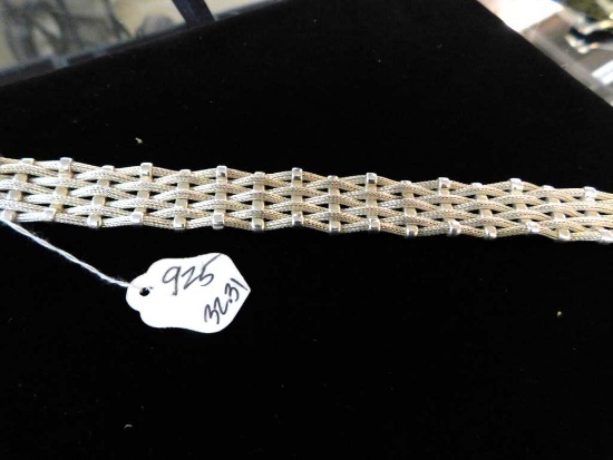 Sterling Silver Woven Bracelet 925 32.31 gr
